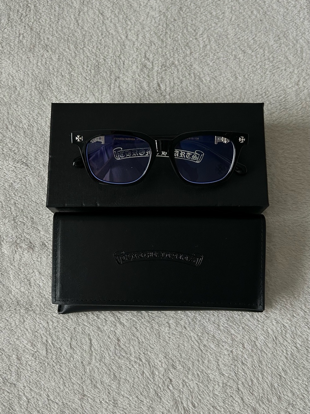 Black Chrome Hearts glasses